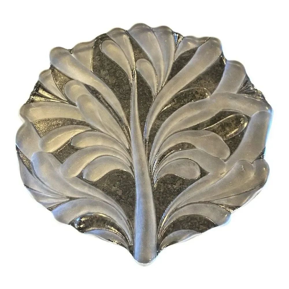 Mikasa Walther Crystal Germany Foliage Tree Trivet Platter 70’s